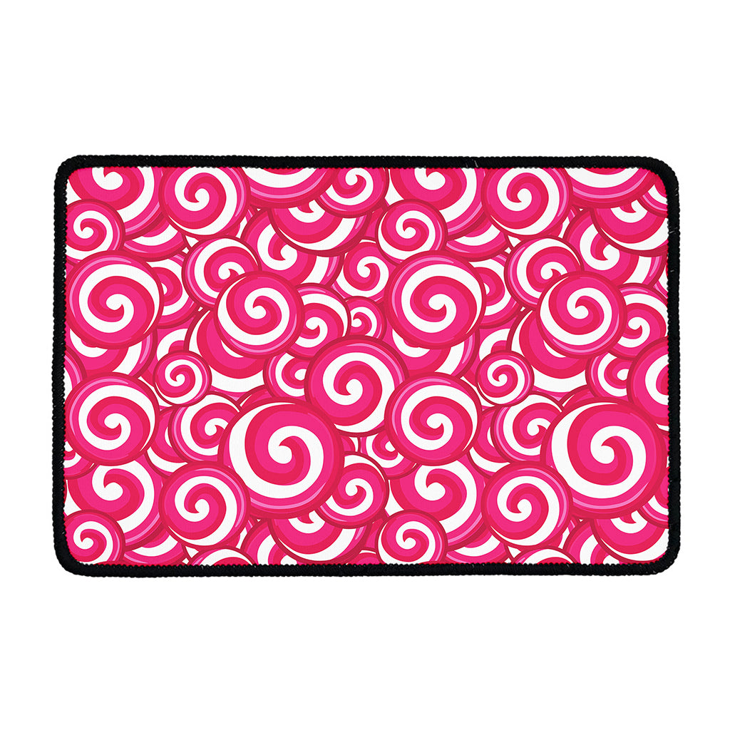 Pink Lollipop Candy Pattern Print Kitchen Mat