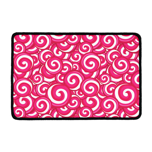 Pink Lollipop Candy Pattern Print Kitchen Mat