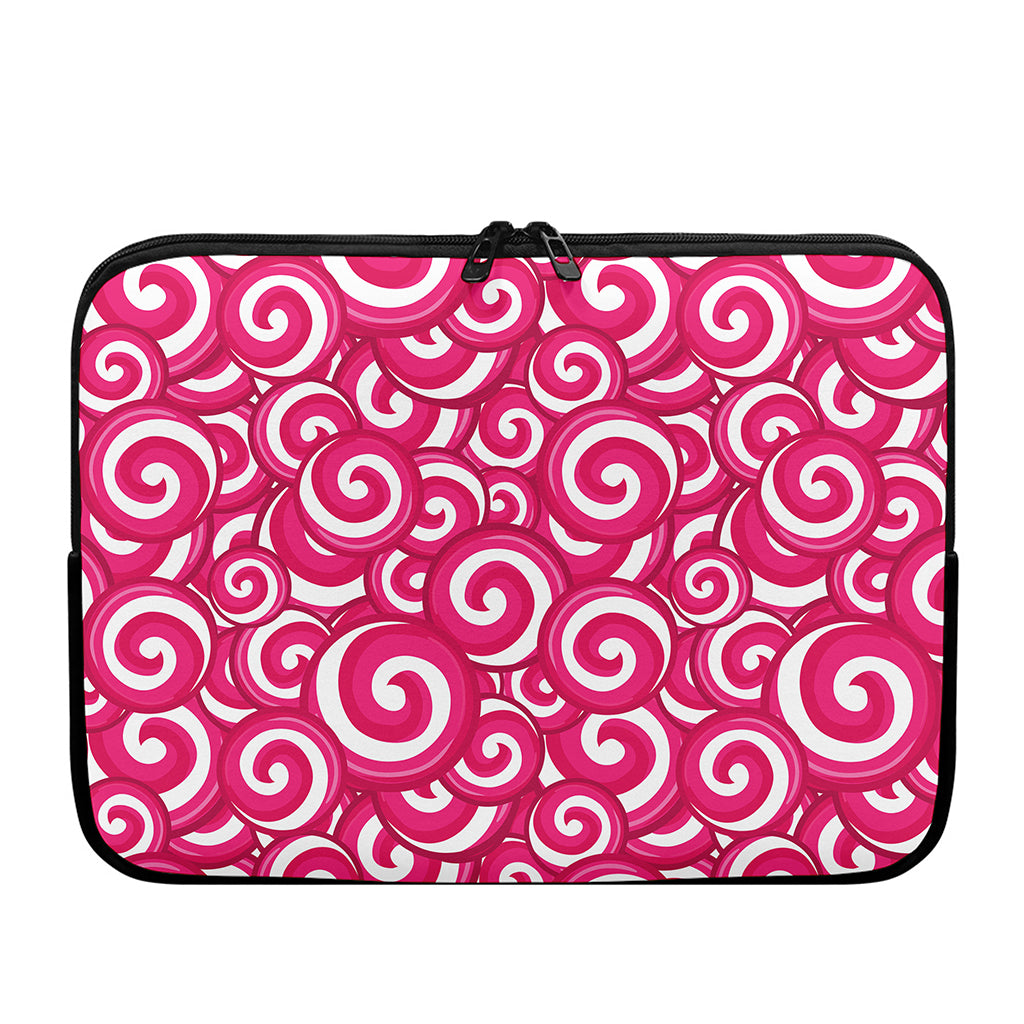 Pink Lollipop Candy Pattern Print Laptop Sleeve