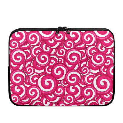 Pink Lollipop Candy Pattern Print Laptop Sleeve