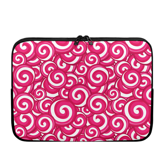 Pink Lollipop Candy Pattern Print Laptop Sleeve