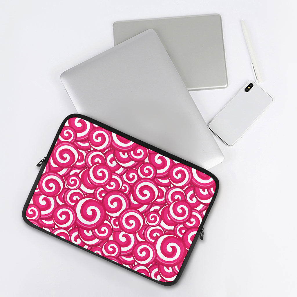 Pink Lollipop Candy Pattern Print Laptop Sleeve