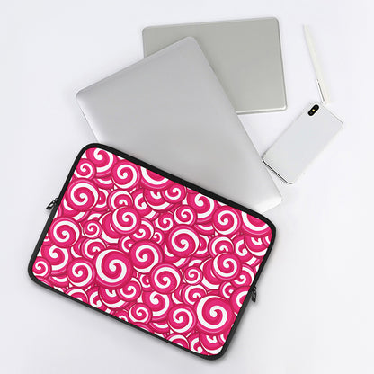 Pink Lollipop Candy Pattern Print Laptop Sleeve