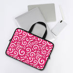 Pink Lollipop Candy Pattern Print Laptop Sleeve With Handle