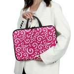 Pink Lollipop Candy Pattern Print Laptop Sleeve With Handle
