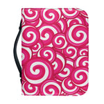 Pink Lollipop Candy Pattern Print Leather Bible Cover