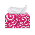 Pink Lollipop Candy Pattern Print Leather Tissue Box Cover