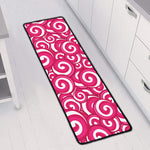 Pink Lollipop Candy Pattern Print Long Kitchen Mat
