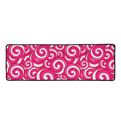 Pink Lollipop Candy Pattern Print Long Kitchen Mat