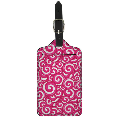 Pink Lollipop Candy Pattern Print Luggage Tag