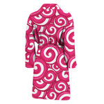 Pink Lollipop Candy Pattern Print Men's Bathrobe