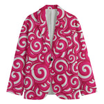 Pink Lollipop Candy Pattern Print Men's Blazer