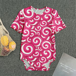 Pink Lollipop Candy Pattern Print Men's Bodysuit
