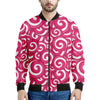 Pink Lollipop Candy Pattern Print Men's Bomber Jacket