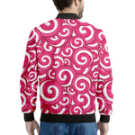 Pink Lollipop Candy Pattern Print Men's Bomber Jacket