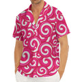 Pink Lollipop Candy Pattern Print Men's Deep V-Neck Shirt