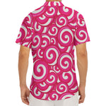 Pink Lollipop Candy Pattern Print Men's Deep V-Neck Shirt