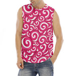 Pink Lollipop Candy Pattern Print Men's Fitness Tank Top
