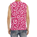 Pink Lollipop Candy Pattern Print Men's Fitness Tank Top
