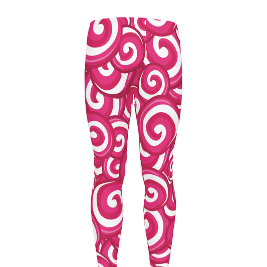Pink Lollipop Candy Pattern Print Men's leggings
