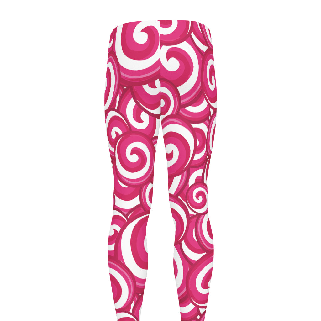 Pink Lollipop Candy Pattern Print Men's leggings