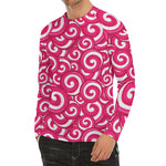 Pink Lollipop Candy Pattern Print Men's Long Sleeve Rash Guard