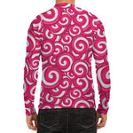 Pink Lollipop Candy Pattern Print Men's Long Sleeve Rash Guard