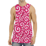 Pink Lollipop Candy Pattern Print Men's Muscle Tank Top