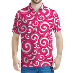 Pink Lollipop Candy Pattern Print Men's Polo Shirt