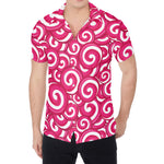 Pink Lollipop Candy Pattern Print Men's Shirt