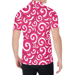 Pink Lollipop Candy Pattern Print Men's Shirt