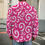 Pink Lollipop Candy Pattern Print Men's Shirt Jacket