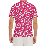 Pink Lollipop Candy Pattern Print Men's Short Sleeve Rash Guard