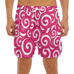 Pink Lollipop Candy Pattern Print Men's Split Running Shorts