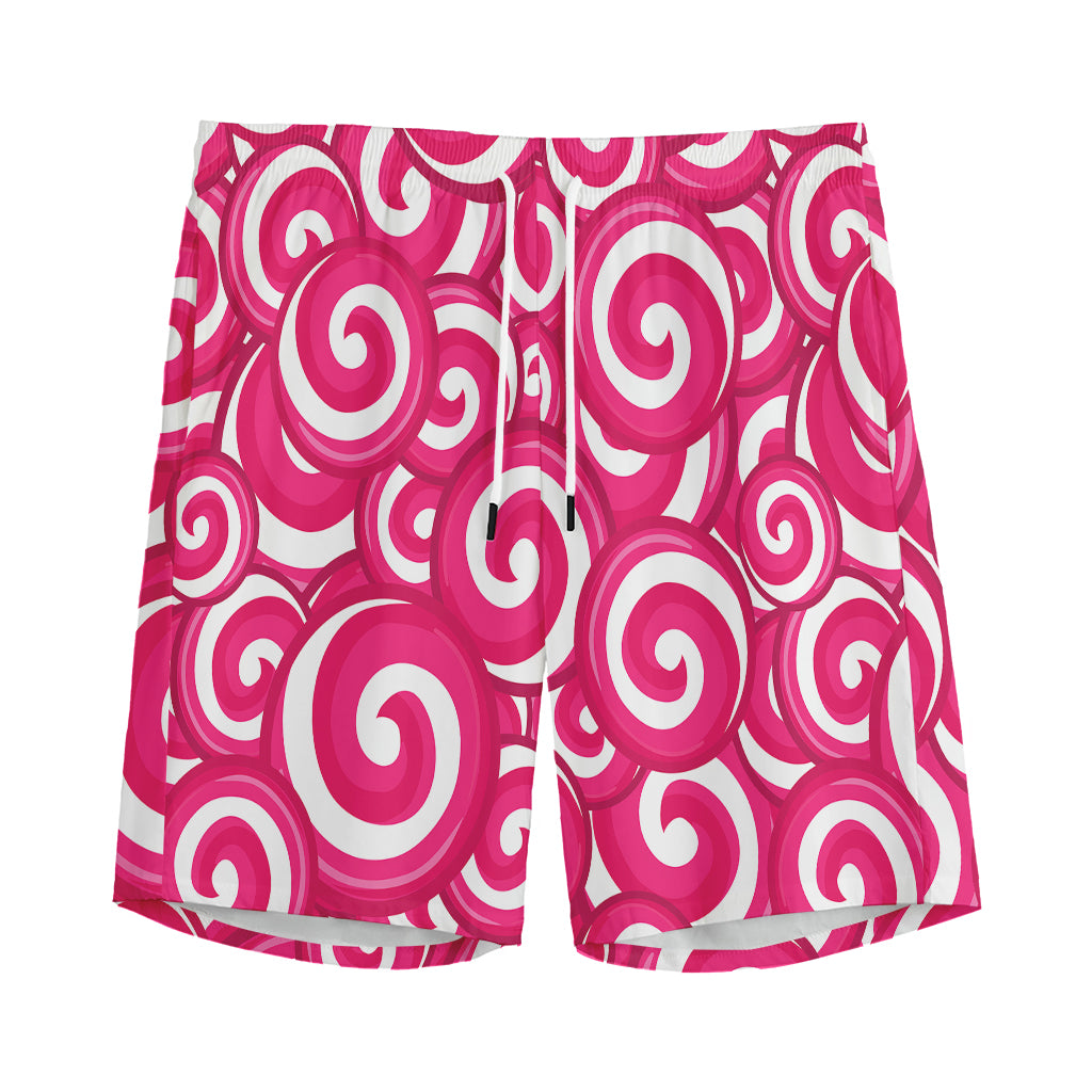 Pink Lollipop Candy Pattern Print Men's Sports Shorts