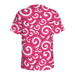 Pink Lollipop Candy Pattern Print Men's Sports T-Shirt