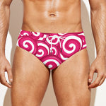 Pink Lollipop Candy Pattern Print Men's Swim Briefs