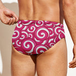 Pink Lollipop Candy Pattern Print Men's Swim Briefs