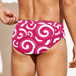 Pink Lollipop Candy Pattern Print Men's Swim Briefs