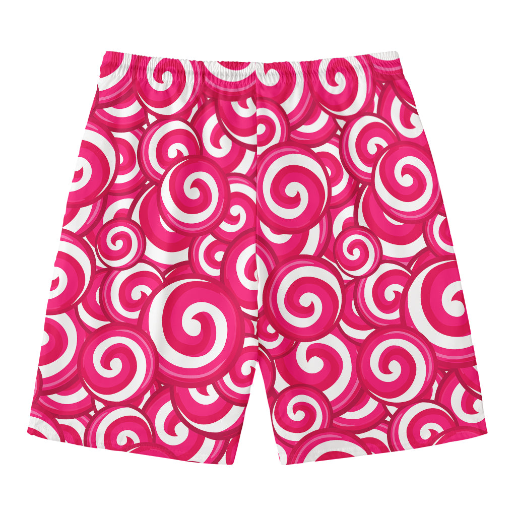 Pink Lollipop Candy Pattern Print Men's Swim Trunks