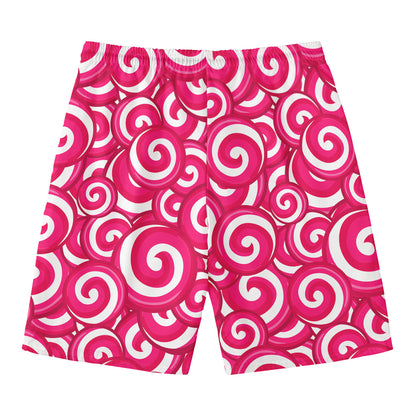 Pink Lollipop Candy Pattern Print Men's Swim Trunks