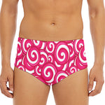 Pink Lollipop Candy Pattern Print Men's Triangle Swim Briefs