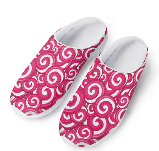 Pink Lollipop Candy Pattern Print Mesh Casual Shoes