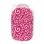 Pink Lollipop Candy Pattern Print Mesh Laundry Hamper