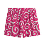 Pink Lollipop Candy Pattern Print Mesh Shorts