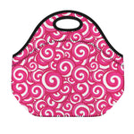 Pink Lollipop Candy Pattern Print Neoprene Lunch Bag