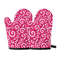 Pink Lollipop Candy Pattern Print Oven Mitts