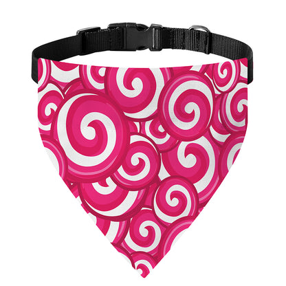 Pink Lollipop Candy Pattern Print Over The Collar Dog Bandana