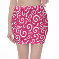 Pink Lollipop Candy Pattern Print Pencil Mini Skirt
