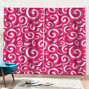 Pink Lollipop Candy Pattern Print Pencil Pleat Curtains